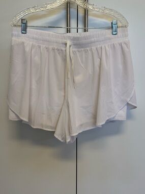 All In Motion White Athletic Shorts Skort Lined Drawstring Size L